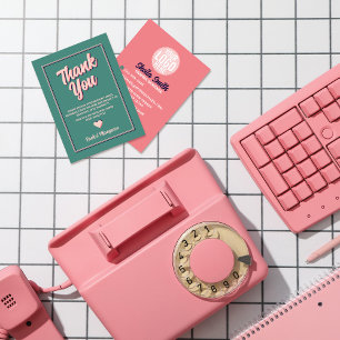 Retro "Danke" Typografie Cool Color Scheme Visitenkarte