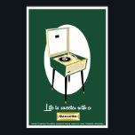 Retro Dansette green record player Pop Art poster<br><div class="desc">Retro Dansette Brunswick grüner Rekordspieler Pop Art Poster</div>