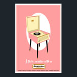 Retro Dansette rosa Plattenspieler Pop Art Poster<br><div class="desc">Retro Salmon Pink und Cream Dansette Bermuda Rekordspieler Pop Art Poster</div>