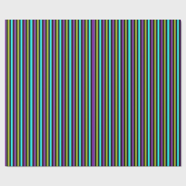 Retro Dark Candy Stripe Geschenkpapier (Saum)