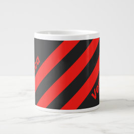 Retro Dark Drei Streifen mit Namen Jumbo-Tasse