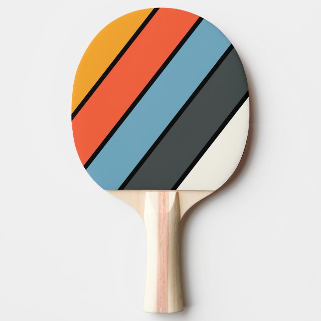 Retro Dark Rainbow Bold gestreift Tischtennis Schläger (Vorderseite)