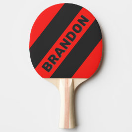 Retro Dark Three Bold Stripes with Name Tischtennis Schläger