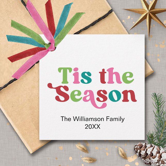 Retro Das ist die Jahreszeit für einen schönen Wei Geschenkanhänger (Von Creator hochgeladen)