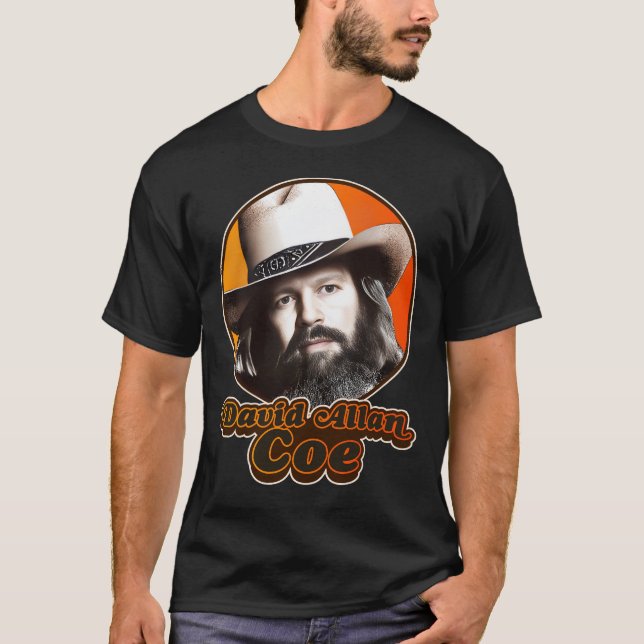 Retro David Allan Coe Outlaw Country Music Tribute T-Shirt (Vorderseite)