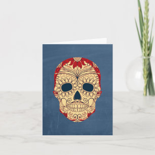 Retro Day of the Dead Sugar Skull Karte