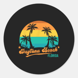 Retro Daytona Beach Mens Womens Cool Florida Beach Runder Aufkleber