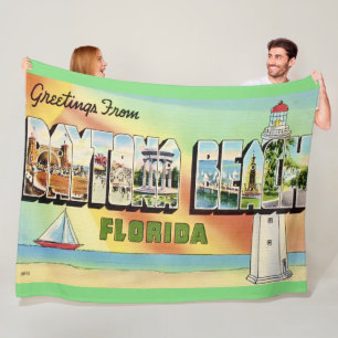 Retro-Daytona-Beach-Wurfdecke Fleecedecke