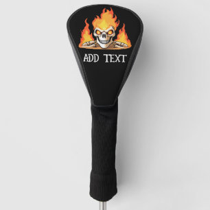 Retro Dead Burning Skelett Skelett Schädel im Feue Golf Headcover