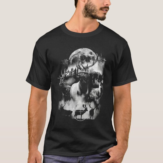 Retro Deer Hunting Outdoor Hunter Graphic T-Shirt (Vorderseite)
