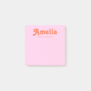 Retro-Dekor Minimalistisches Pink Orange Post-it Klebezettel