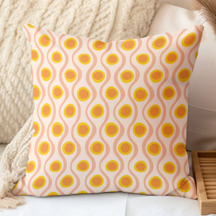 Retro-Dekorationsmuster Rosa Orange Gelb Kissen