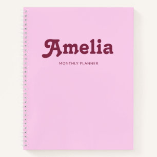 Retro dekorativ einfaches Pink Orange Notizbuch