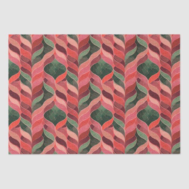 Retro dekorativer 70er 60er Stil Seidenpapier (Vorderseite)