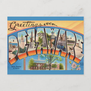 Retro Delaware Greetings Postkarte