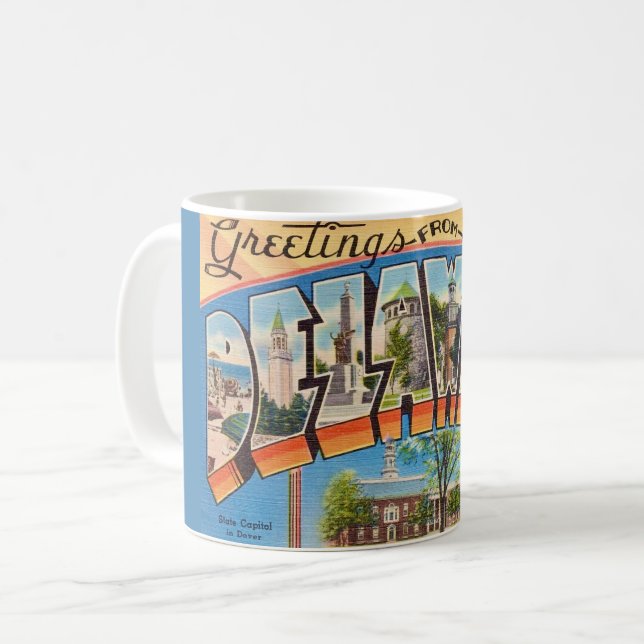 Retro Delaware Gruß Tasse (Vorderseite Links)