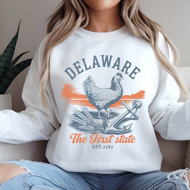 Retro Delaware State Pride Graphic Sweatshirt (Von Creator hochgeladen)