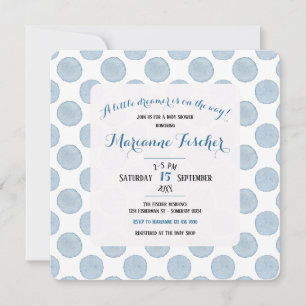 Retro Delft Blau Punkte Baby Shower Einladung