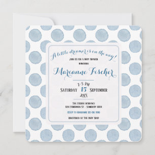 Retro Delft Blau Punkte Baby Shower Einladung