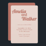 Retro Delight Blush Rose Rosa Hochzeit Einladung<br><div class="desc">Die Einführung in unser "Retro Delight" Hochzeitsinspektionsdesign, wo Einfachheit und Vintager Charme aufeinander treffen. Dieses Design verbindet modernes Minimalismus mit nostalgischen Elementen und schafft so ein einzigartiges visuelles Erlebnis für Ihren besonderen Tag. Das Design zeichnet sich durch eine staubige Rose aus, die einen lebendigen, dynamischen und lustigen Pop an Farben...</div>