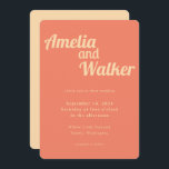 Retro Delight Peach and Apricot Wedge Einladung<br><div class="desc">Die Einführung in unser "Retro Delight" Hochzeitsinspektionsdesign, wo Einfachheit und Vintager Charme aufeinander treffen. Dieses Design verbindet modernes Minimalismus mit nostalgischen Elementen und schafft so ein einzigartiges visuelles Erlebnis für Ihren besonderen Tag. Das Design ist in einer Aprikosenorange gehalten, die einen lebendigen, dynamischen und lustigen Pop mit Farben bringt, der...</div>