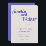 Retro Delight Perfekte Lila Hochzeit Einladung<br><div class="desc">Die Einführung in unser "Retro Delight" Hochzeitsinspektionsdesign, wo Einfachheit und Vintager Charme aufeinander treffen. Dieses Design verbindet modernes Minimalismus mit nostalgischen Elementen und schafft so ein einzigartiges visuelles Erlebnis für Ihren besonderen Tag. Das Design zeichnet sich durch ein perfektes lila aus, das einen lebendigen, dynamischen und unterhaltsamen Pop an Farben...</div>