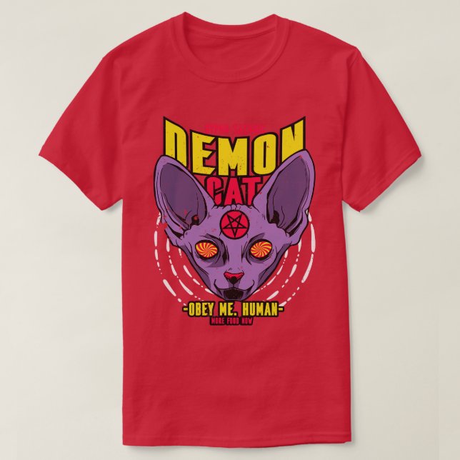 Retro Demon Sphynx Cat T-Shirt (Design vorne)