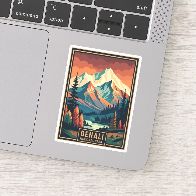 Retro-Denali-Nationalpark Aufkleber (Detail)