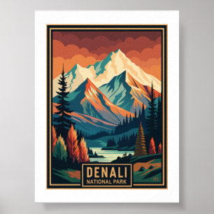 Retro-Denali-Nationalpark Poster