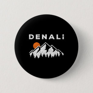Retro Denali Nationalpark Vintage Alaska Button