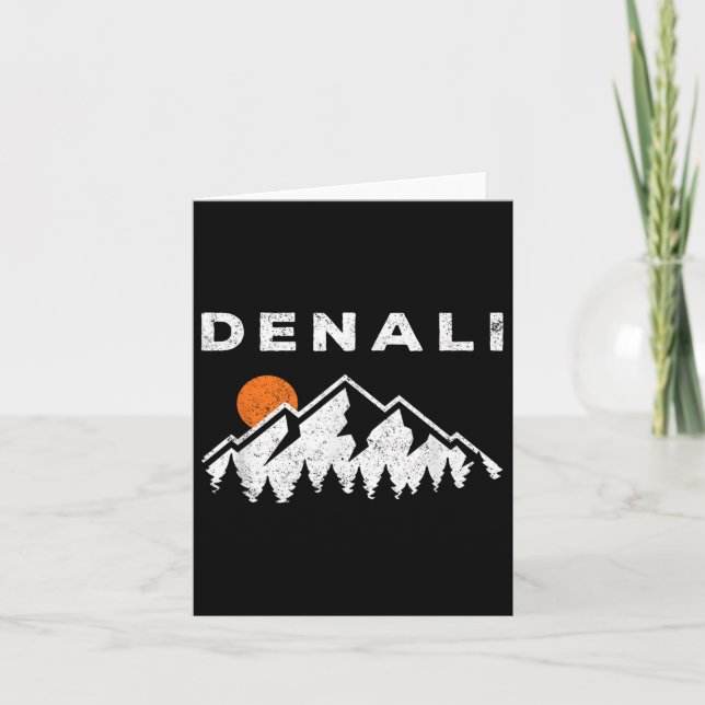 Retro Denali Nationalpark Vintage Alaska Karte (Vorderseite)