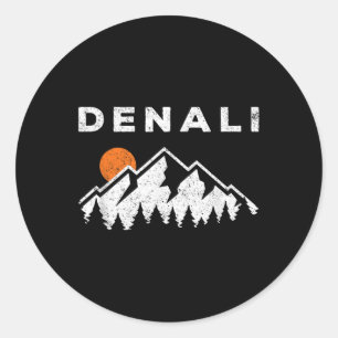 Retro Denali Nationalpark Vintage Alaska Runder Aufkleber