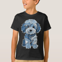 Retro Denim Dog Patch, Funny Shabby Blue Jean Pupp