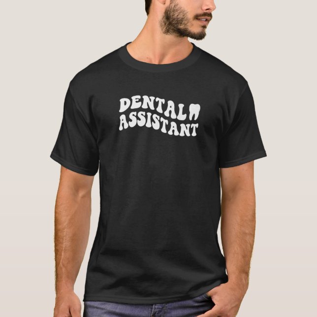 Retro Dental Assistant Groovy Da T-Shirt (Vorderseite)
