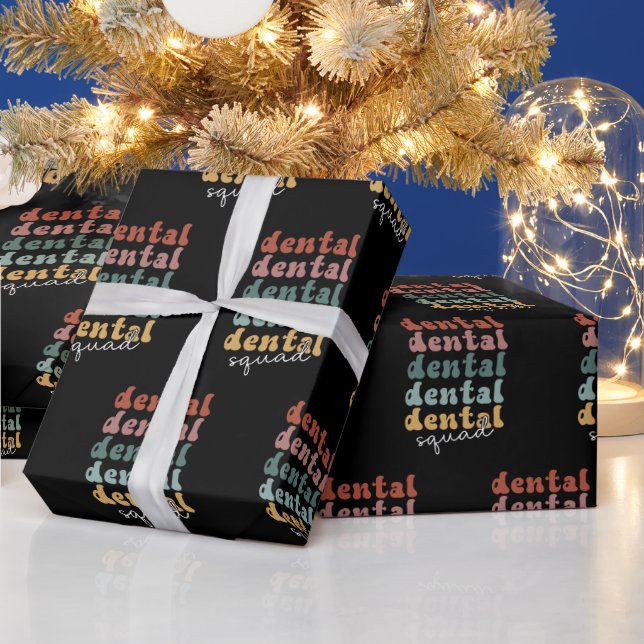 Retro Dental Squad | Dental Team | Zahnärzte Geschenkpapier (Feiertage)