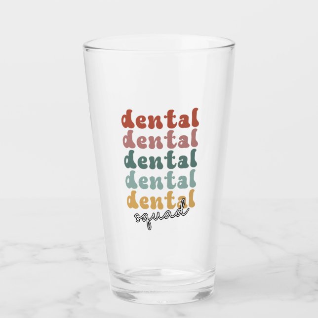 Retro Dental Squad | Dental Team | Zahnärzte Glas (Vorderseite)