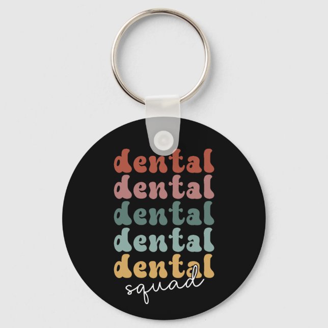Retro Dental Squad | Dental Team | Zahnärzte Schlüsselanhänger (Vorderseite)
