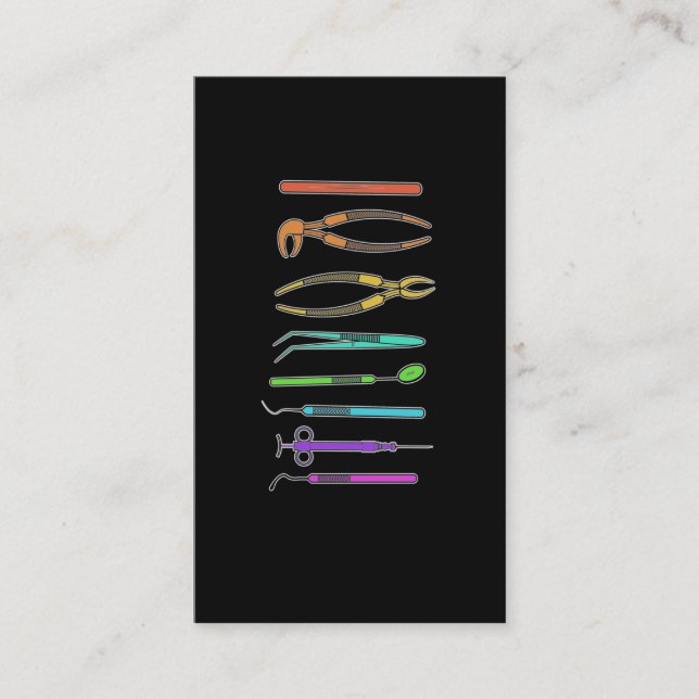 Retro Dentist Tools Dental Assistant Dental Visitenkarte (Vorderseite)