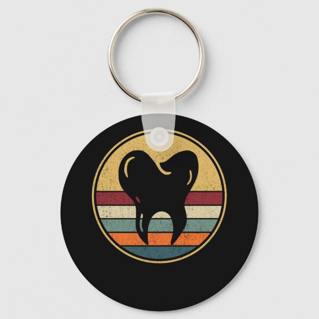 Retro Dentist Zahnarzt für Vintage Zahnarzt Schlüsselanhänger (Vorderseite)