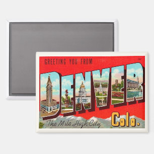 Retro-Denver-Colorado-Magnet-Postkarte Magnet