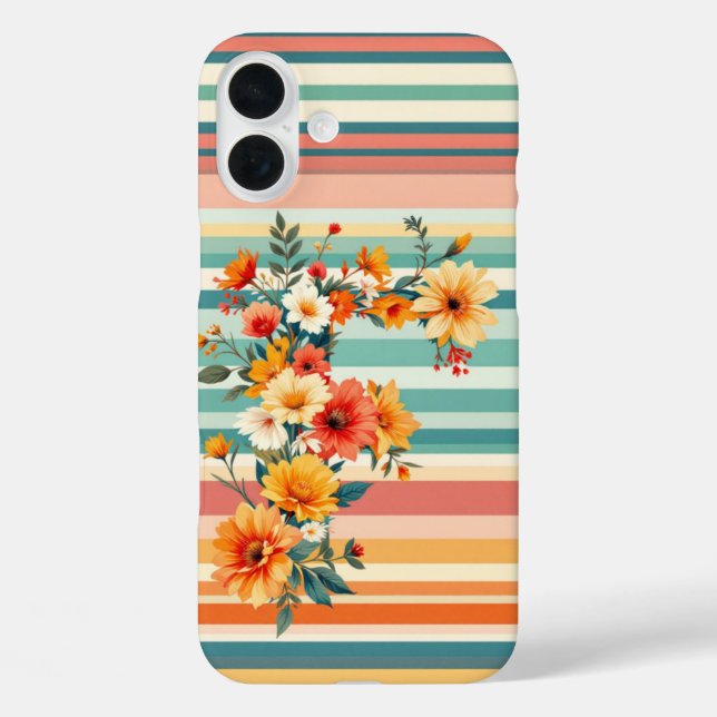 Retro der Blume Streifen (F) Case-Mate iPhone Hülle (Rückseite)