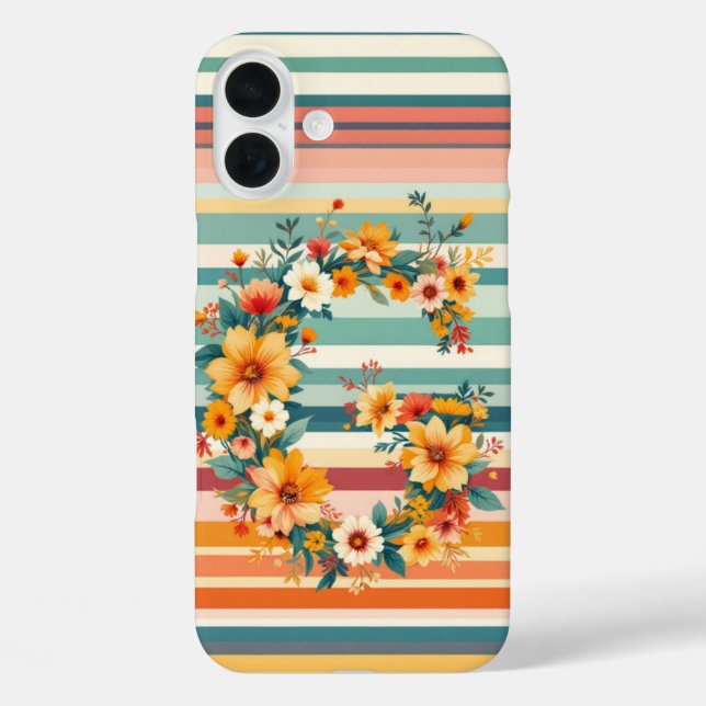 Retro der Blume Streifen (G) Case-Mate iPhone Hülle (Rückseite)