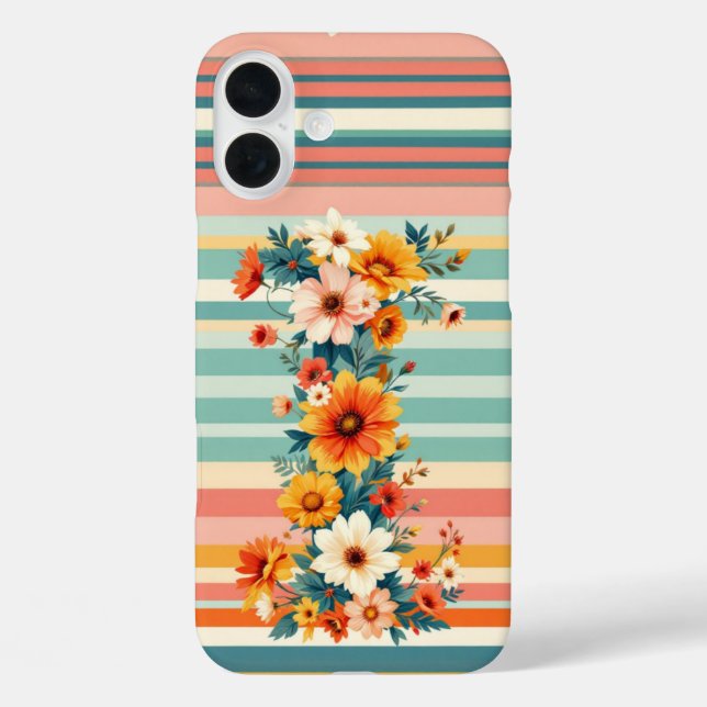 Retro der Blume Streifen (I) Case-Mate iPhone Hülle (Rückseite)