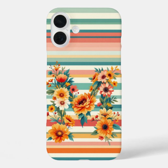 Retro der Blume Streifen (M) Case-Mate iPhone Hülle (Rückseite)