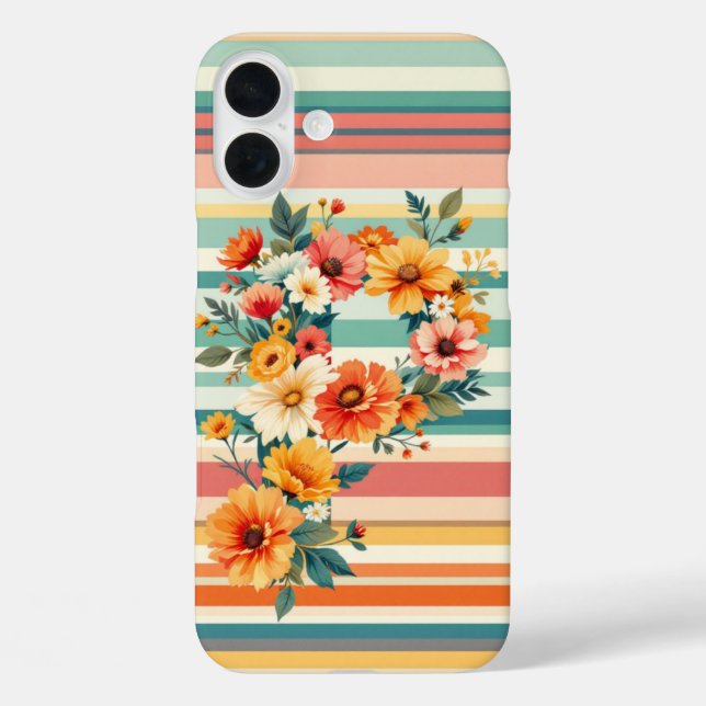 Retro der Blume Streifen (P) Case-Mate iPhone Hülle (Rückseite)