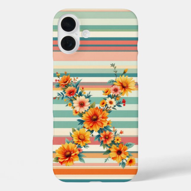 Retro der Blume Streifen (X) Case-Mate iPhone Hülle (Rückseite)