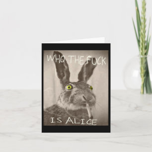 Retro, der F_ck ist Alice Funny Rabbit Karte