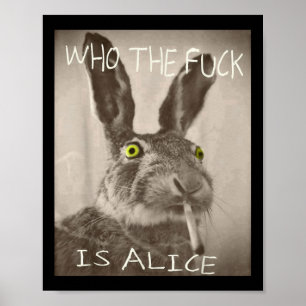 Retro, der F_ck ist Alice Funny Rabbit Poster