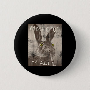 Retro, der Fick ist Alice Funny Rabbit Button