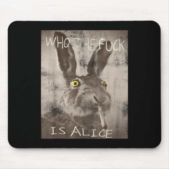Retro, der Fick ist Alice Funny Rabbit Mousepad (Vorne)